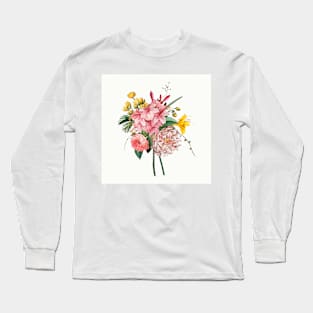 flowers bouquet vector painting Long Sleeve T-Shirt